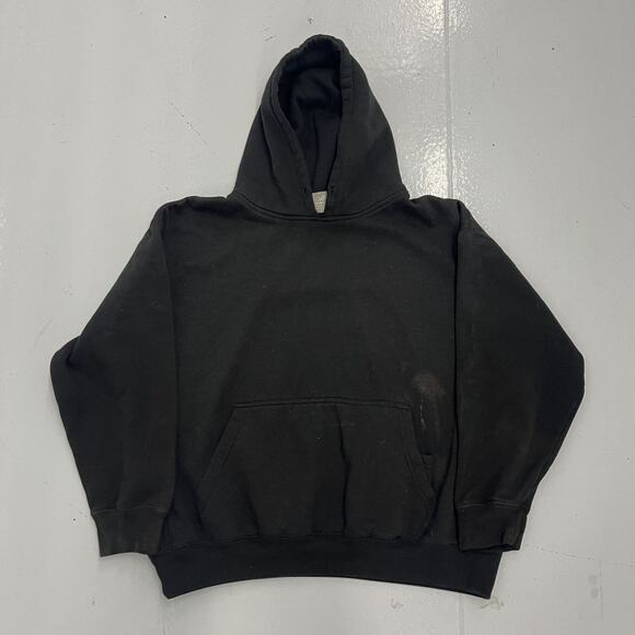 Vintage Y2k Pro Gold Black Cotton Boxy Heavyweight Hoodie - Picture 1 of 4